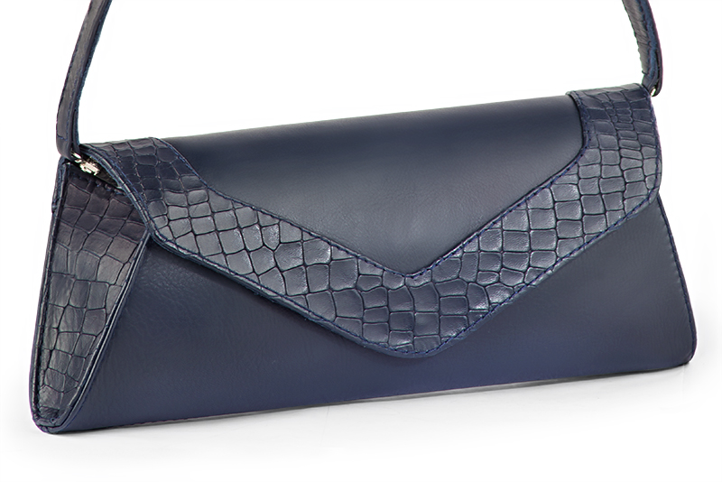 Women's navy blue luxurious elegant clutch for ceremonies, weddings and evenings out. - Front view